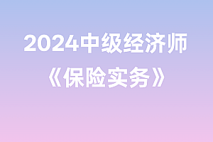 2024年中级经济师【保险实务】